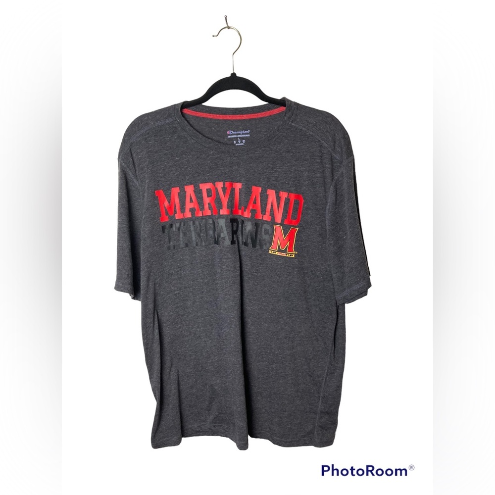 University of Maryland Champion gray short sleeve tee shirt. Large